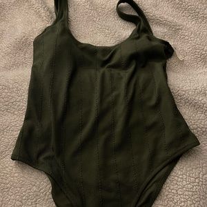 Women’s olive green one piece swimsuit